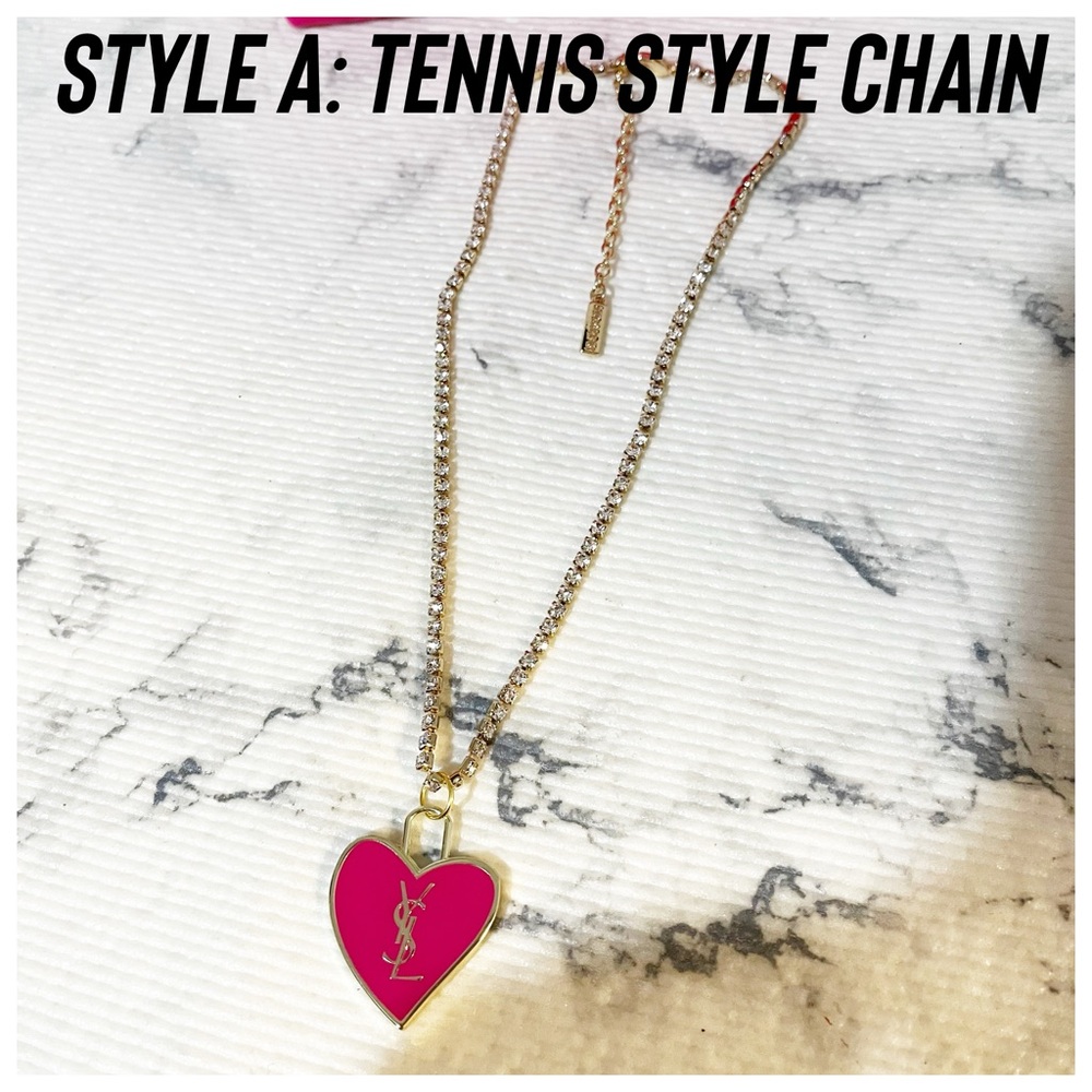 YSL Beauty Pink Heart Necklace & Pouch (Pendant is the Zipper Pull) - Picture 6 of 17